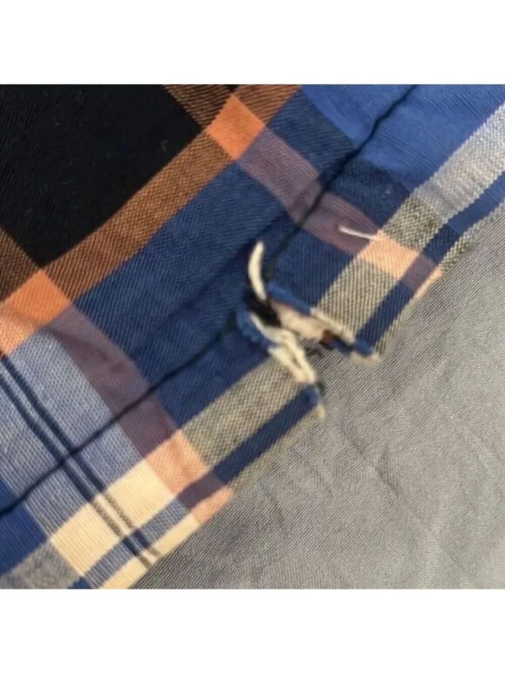 Homemade Plaid Squares Western‎ Corduroy Squares Vintage Quilt 25 In x 54 In